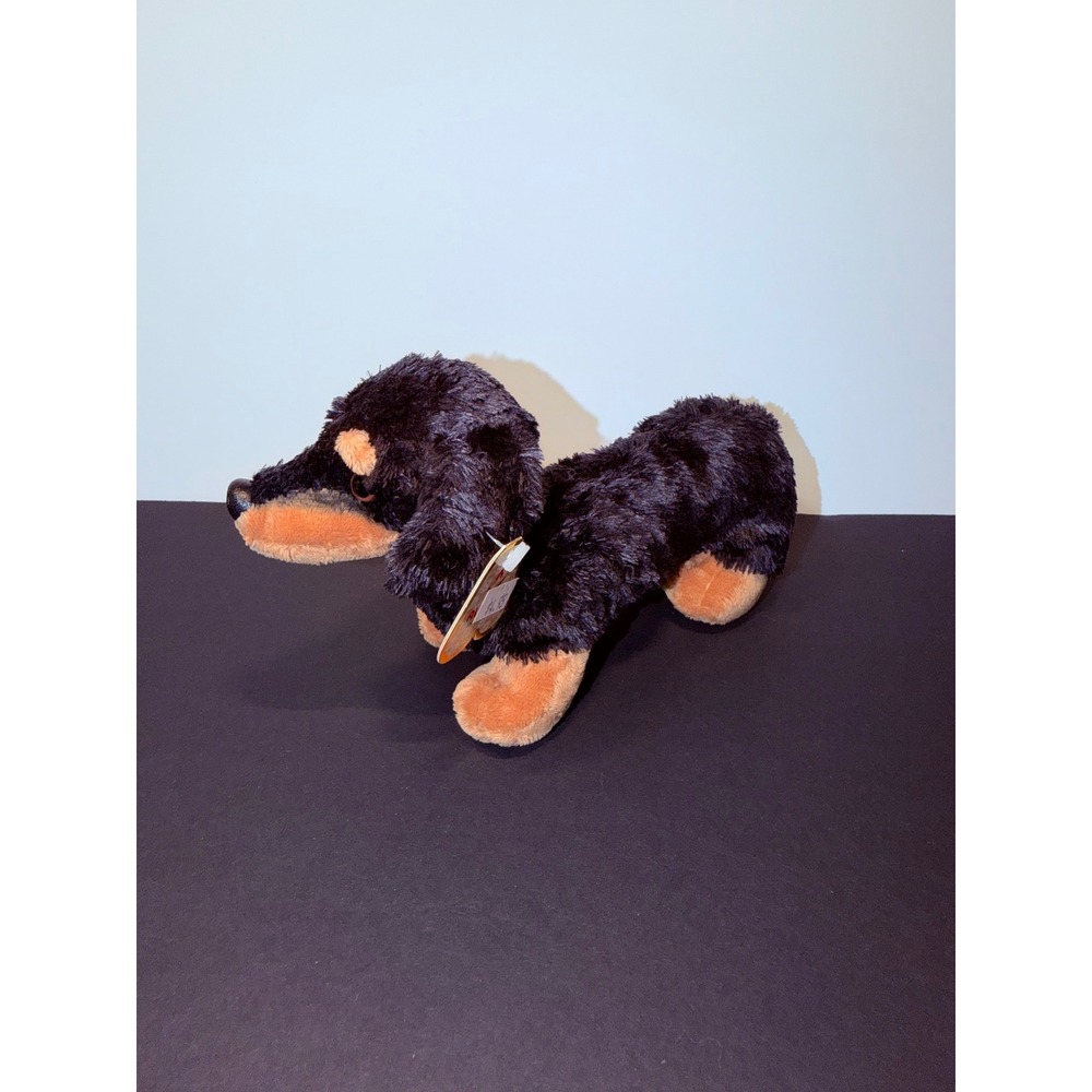 Aurora Dachshund Plush Black Tan Wiener Dog Stuffed Animal Toy 11"